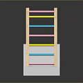 Wooden Kids Play Equipment With Colorful Rails Blue Base And Circular Hole