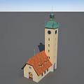 European Clock Tower 3d model