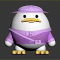 Cute Duck Doll In Pink Explorer Hat And Outfit With Yellow Beak And Feet