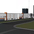 Modern Industrial Park Workshop 3d model