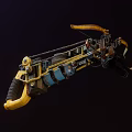Mechanical Crossbow With Yellow Black Components Chain Mechanism And Metal Structure