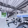 Modern Fitness Gym With Various Training Equipment And Open Workout Space