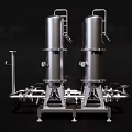 Stainless Steel Cylindrical Vessels With Pipes And Frames For Structural Building Components