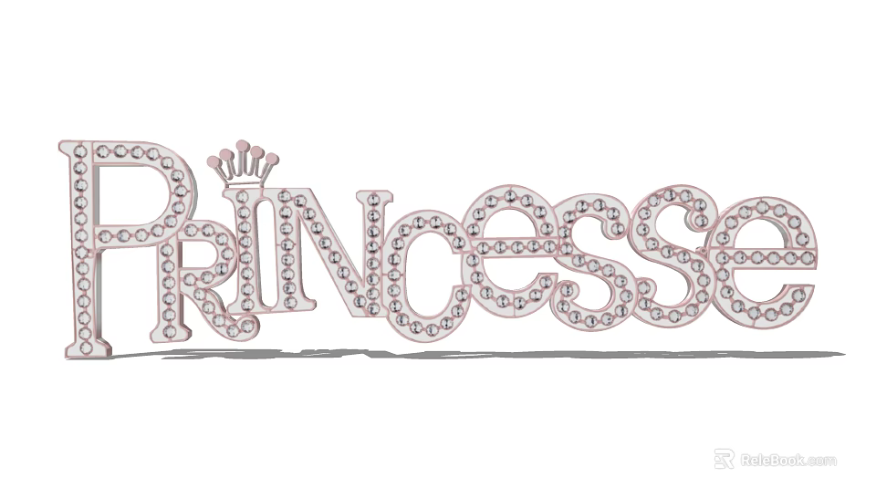 Sparkling Princess Themed Decorative Lights with Crystal Decorations and Crown Detail for Elegant 3d model 