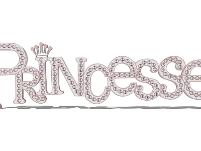 Sparkling Princess Themed Decorative Lights with Crystal Decorations and Crown Detail for Elegant 3d model
