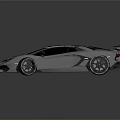 Sleek Silver Sports Car With Orange Racing Stripes And Aerodynamic Spoiler