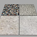 Neutral And Colorful Square Rugs With Geometric Patterns And Textures 3d model