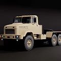 Beige Heavy Duty 6 Wheeled Truck With Rugged Design Front Grille And Off Road Capability