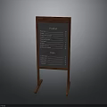 Sturdy Wooden Standing Menu Chalkboard Furniture With Frame And List Content