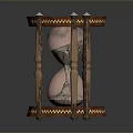 Vintage Decorative Hourglass With Wooden Frame Ornate Edges And Glass Bulbs