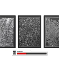 Set of Three Framed Black and White Detailed City Map Wall Art