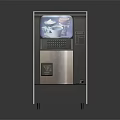 Modern Black And Silver Kitchen Vending Machine With Digital Screen And Control Panel 3d model