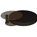 Modern Coffee Table With Round Black Glass Top And Textured Circular Surface 3d model