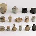 Assorted Handmade Ceramic Vessels in Different Shapes Sizes and Natural Textured Finishes
