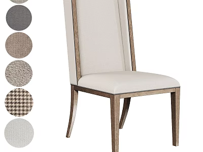 Stylish Upholstered Leisure Chair With Wooden Legs And Multiple Fabric Options For Home 3d model