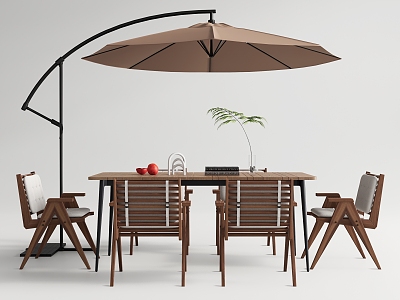 Outdoor Table and Chair Leisure Table and Chair Outdoor Chair Dining Table and Chair Sunshade 3d model