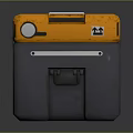Practical Orange And Gray Utility Storage Case With Caution Label Handles And Gauge