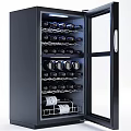Modern Wine Cooler Designs With Glass Door LED Lighting And Multiple Bottle Storage
