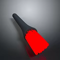 Durable Household Cleaning Brush With Black Handle And Vibrant Red Bristles