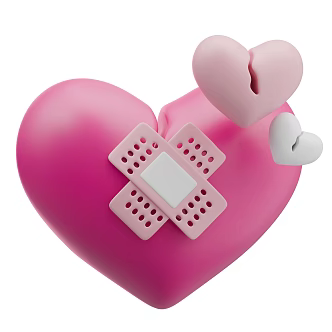 Modern Injured Love Cartoon Love 3d model