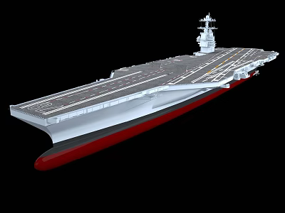 Advanced Military Weapon Aircraft Carrier Featuring Flight Deck and Combat Systems 3d model