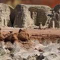 Beautiful Natural Landscape With Unique Rock Formations And Vast Arid Terrain