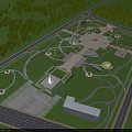 Park Landscape Design With Open Layout Green Spaces Walkways Central Plaza And Decorative Fountains