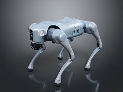 Four Legged Mechanical Robot Dog With Modern Design And Sensor Features 3d model