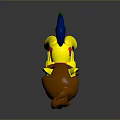 Cute Toy Pony With Brown Mane Yellow Body Red Outfit And Blue Green Tail