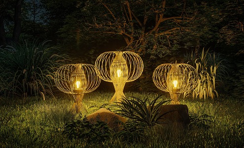 Modern Landscape Lights Bamboo Landscape Lights Garden Lights 3d model