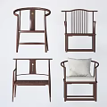 Chinese Style Wooden Leisure Chairs With Various Backrest And Armrest Designs