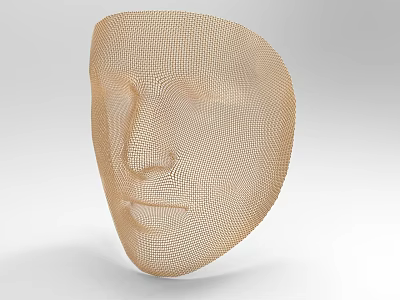 Modern Minimalist Face Shaped Mesh Design Decorative Ornament Set For Home Decor 3d model
