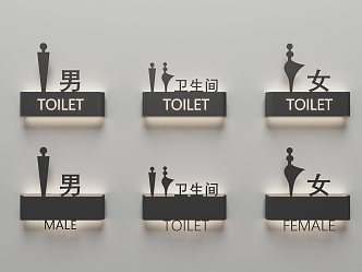 Guide system toilet sign toilet 3d model