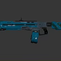 Futuristic Blue and Black Sci-Fi Weapon with Advanced Tactical Design and Sleek Details