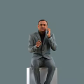 Business Men In Suits With Various Standing And Sitting Poses