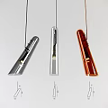 Modern Long Cylindrical Pendant Lights In Silver Transparent And Copper Colors For Home Decor