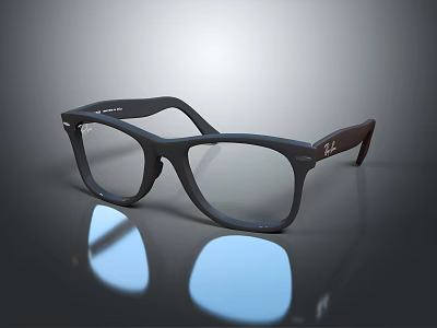 Stylish Black Square Frame Eyewear As Fashionable Jewelry Accessory Piece 3d model