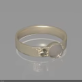 Stylish Silver Ring With Lavender Gemstone And Delicate Engraved Patterns For Fashionable Attire 3d model