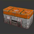 Orange Vintage Storage Box With Worn Design For Home Storage Needs