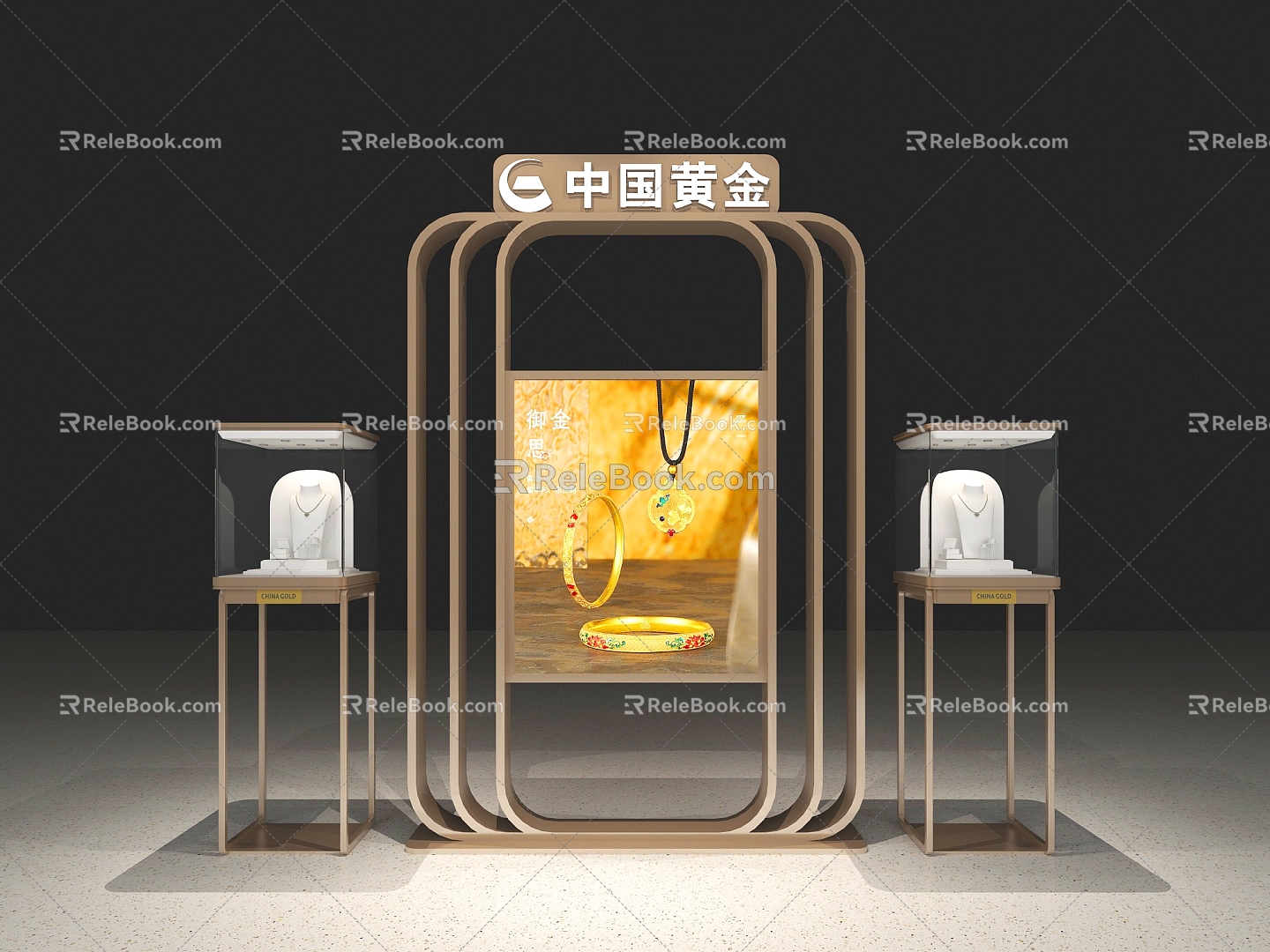 High Display Cabinet Jewelry Props Partition Wall Jewelry Display Cabinet 3d model