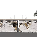 Marble Front Desk Reception Desk Modern Information Desk Hotel Service Reception Desk Front Desk 3d model