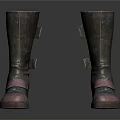 Classic Leather High Top Boots With Pink Red Sole And Adjustable Straps