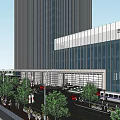 Modern Commercial Complex With High Rise Towers Surrounding Roads And Green Spaces
