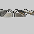 Concrete Arch Tunnel Structures With Multiple Curved Sections And Roadway Lanes 3d model