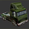 Green Heavy Duty Truck With Cab Over Design And Multiple Wheels