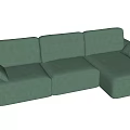 Modern Green Sectional Sofa With Comfortable Cushions And L Shaped Design 3d model