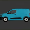 Stylish Shiny Blue Citroen Commercial Van with Dark Background and Reflective Body