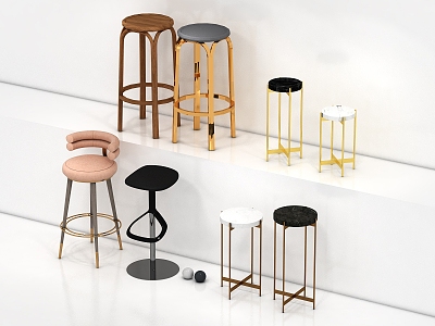 Modern Bar Stool Bar Chair Simple Bar Chair Bar Chair Combination 3d model