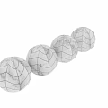 Marble Building Components With Herringbone Pattern And Spherical Decorative Elements 3d model