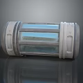 Beautiful Natural Landscape View Through Cylindrical Transparent Metal Frame With Striped Layers